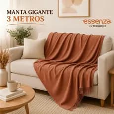 Manta 3,00M x 1,80M Sofá King Grande Grossa Decoração Elegante Sala Protetora Decorativa Colcha