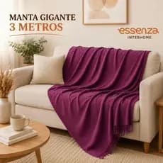 Manta Para Sofá King Gigante 3,00 x 1,80 Algodão 100% – Decoração Elegante e Protetor de Estofado