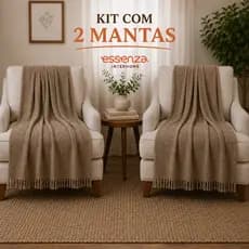 Kit 2 Mantas para Sofá King 3,00x1,80 100% Algodão Capa Protetora Decorativa Sala Luxo Gigante