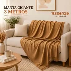 Manta para Sofá King 3m 100% Algodão Capa Protetora Decorativa Xale Grande Gigante