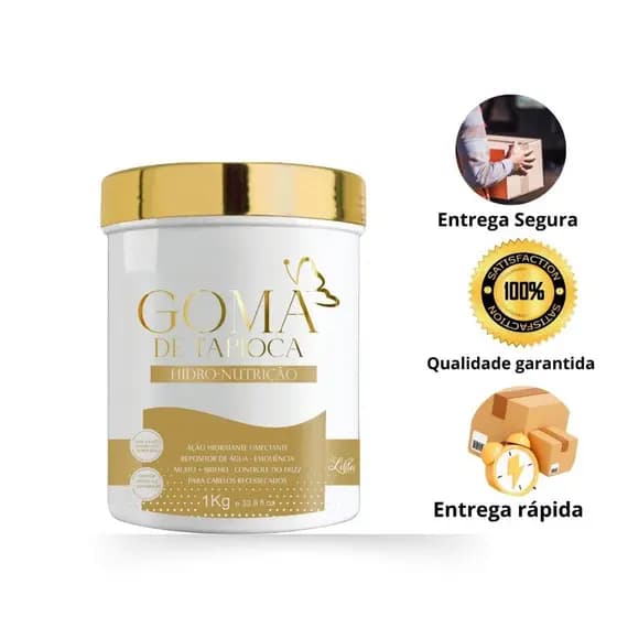 Máscara Hidratação E Recuperação - Brilho Em 5 Minutos Resultado Imediato Goma De Tapioca 1kg