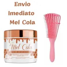 Mel Cola Para Definição Do Cabelo Cachos Extraordinário 500g Com Escova Polvo