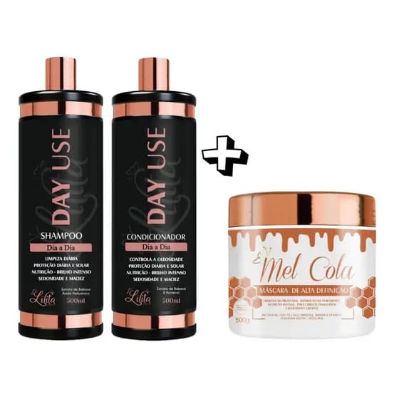 Kit Mel Cola Com Shampoo E Condicionador 500ml  Para Definição Do Cabelo Cacheado