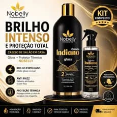 Gloss Capilar Indiano + Protetor Térmico Nobelly | Brilho Intenso, Anti Frizz e Proteção Total