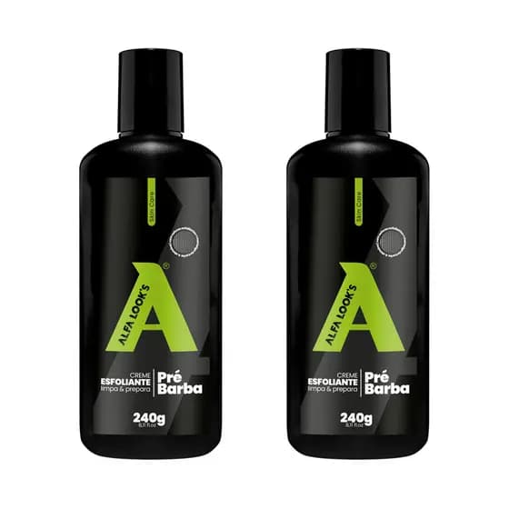 Kit 2 Un Creme Esfoliante Pré Barba Lemon 240Gr - Alfa Look'S