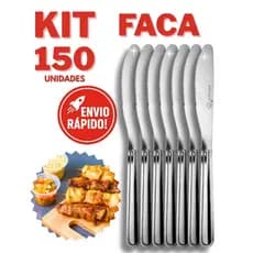 Kit de Talher Faca Inox Corte Preciso Resistência Elegância na Sua Mesa Churrasco Carne Buffet Natal