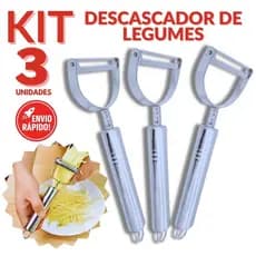 Descascador Fatiador Afiado de Legumes e Frutas Inox  Batata Cenoura Abobrinha Cozinha Almoço Jantar