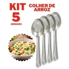 Colher de Arroz  Aço Inox Utensílio de Cozinha Talher Resistente Servir Alimentos Buffet Restaurante