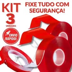 Fita Dupla Face Transparente Super Forte Alta Aderência Fixação Potente Multiuso Parede Sem Furo