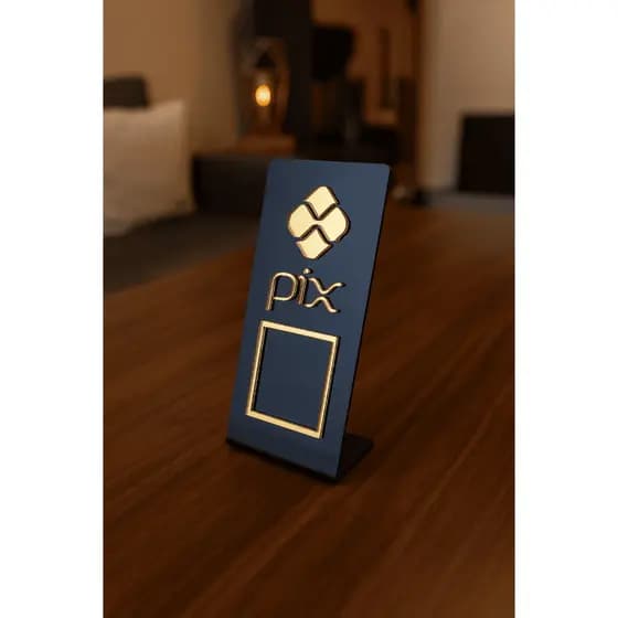 Placa Pix Pagamento QrCode De Mesa Balcão em Acrílico