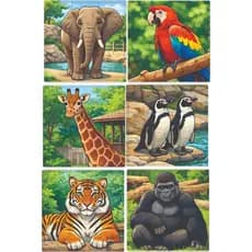 Kit 6 jogo Educativos Quebra-Cabeça Infantil Zoológioco– 4 Peças