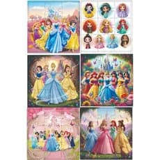 Kit 6 jogo Educativos Quebra-Cabeça Infantil Princesas – 9 Peças
