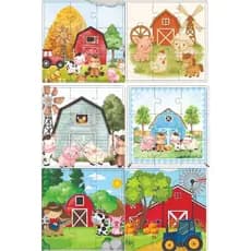 Kit 6 jogo Educativos Quebra-Cabeça Infantil Fazendinha – 9 Peças