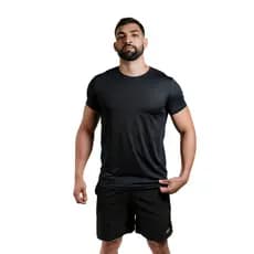 Camiseta Academia Treino Uv Musculação Casual Fit Preta