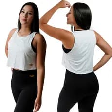 Regata Cropped Feminina Fitness Academia Treino Musculação Caminhada Dry Fit Promoção