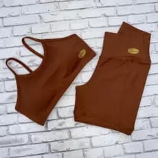 Conjunto Fitness - Shorts com bolso e Top de alça Zero Transparência Lycra