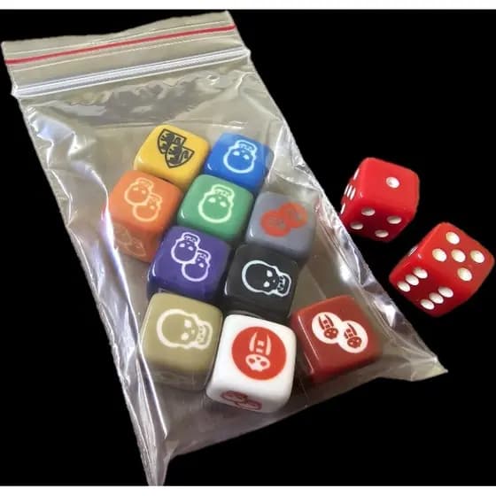 Kit 10 Power Dice+2 dados de movimento para Hero Quest.