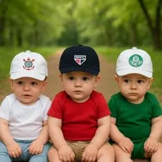 boné infantil bebê de time de 0 a 12 meses boné de bebê