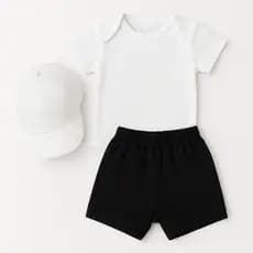 kit body bebe boné,body, short