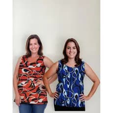Kit 2 Blusas Fem Plus Size Regata Liganete Bossi 301 casapaula