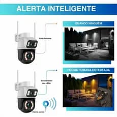 Câmera De Segurança a Prova de água Lente Dupla Camera IP WiFi 360