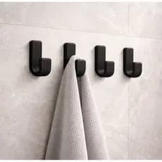 Gancho de Parede Preto Premium Suporte para Toalha Banheiro Cozinha