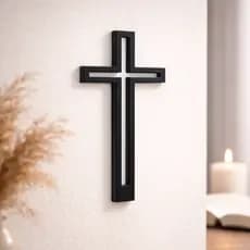 Crucifixo de Parede 20cm Cruz Católica Moderna Luxo Decoração Religiosa Sala Quarto Escritório Presente