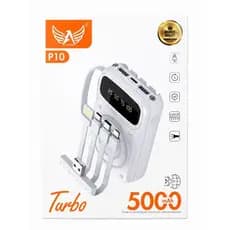 Power Bank 5000mAh Turbo Com Cabos Integrados USB-C iPhone V8 Display Digital