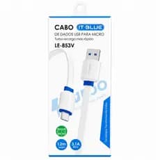 Cabo USB V8 Micro USB 3.1A IT-Blue 1.2m Alta Qualidade