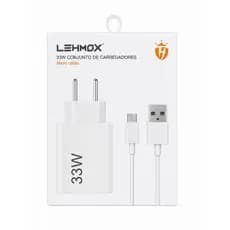 Carregador Turbo 33W LEHMOX com Cabo Micro USB Carregamento Rápido
