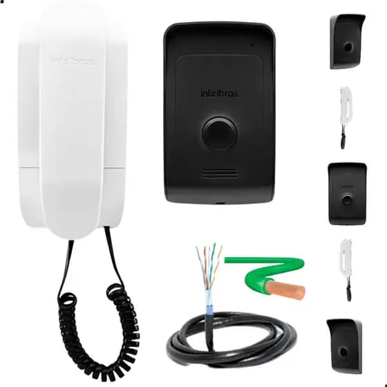 Kit Interfone Porteiro Residencial IPR 1010 Intelbras com 25 metros de Cabo para Instalação.