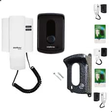 Kit Interfone Porteiro Residencial IPR 8010 Intelbras cabo e protetor Anti Roubo.