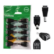 Pct 10 Conector P4 Macho CONEX 1000 P4 Macho CFTV Intelbras