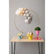 Arco De Mesa Redondo Decoração De Festa Dourado 50CM
