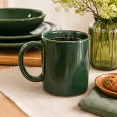 Caneca de Cerâmica Verde 340ml para Café e Chá