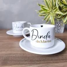 Xícaras Personalizadas Para Padrinhos de Batismo Casamento Mãe da Noiva Pai da Noiva Avós 180ml