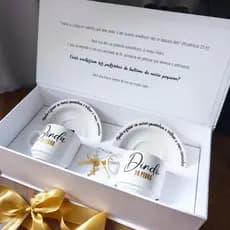 Caixa convite para padrinhos de batismo personalizada