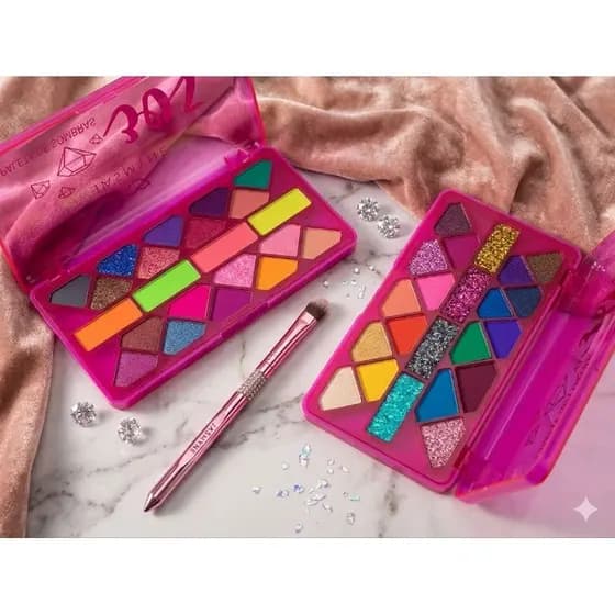 Paleta de Sombras Zoe - Jasmyne , cores vibrantes com glitter.