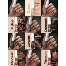 Esmalte novo toque coleção Nuances, Praliné, Ganache, Duna, Crepúsculo, Terracota, Chocolate