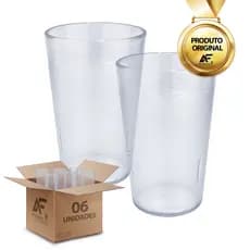 Kit 06 Copos Policarbonato Inquebrável 250ml Anti Impacto