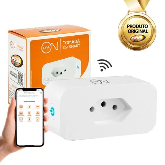 Tomada Inteligente 10a Smart PPA On Comando Via Wifi Cor Branca