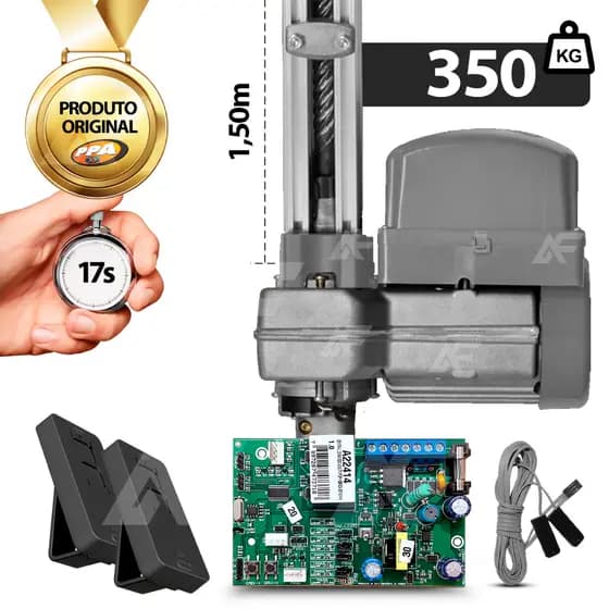 Kit Motor de Portão Potenza Analógico 1/3hp 350kg 1,5m Ppa