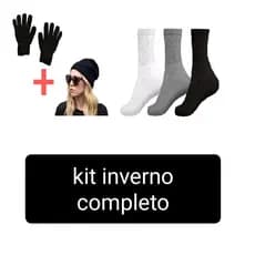Toca Gorro Para  Frio Inverno Lã Preta+luvas Com 03 Un Meias Sortidas!!!