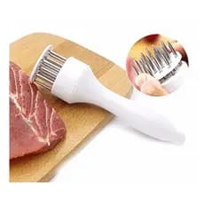 Amaciador De Carne Batedor Bife Com Furador Manual Aço Inox!