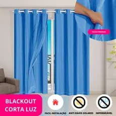 Cortina 2,80x2,30m Blackout Tecido Blecaute PVC Corta 100% a Luz Anti Sol Tapa Luz Solar Blekaute Sala Quarto Cozinha