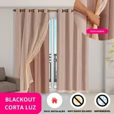 Cortina 2,80x2,80m Blackout Tecido  blackout em PVC Corta 100% a Luz Anti Sol Tapa Luz Solar Blekaute Sala Quarto