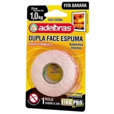 Fita Dupla Face Espuma Banana 19mm x 2M - Adelbras