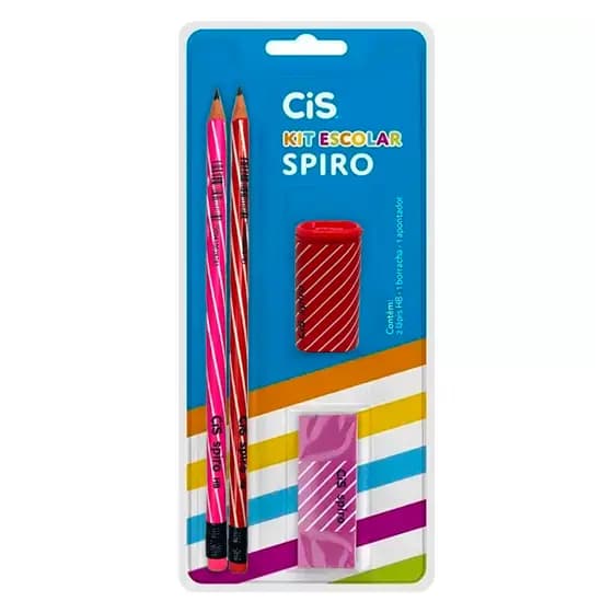 Kit Escolar Infantil CiS Spiro com 4 peças