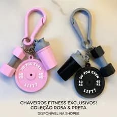 Chaveiro Academia Fitness 3D- Kit Anilha, Coqueteleira e Halteres / Presente para Gym Lovers