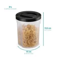 Pote Para Alimentos Açúcar, Farinha, Arroz, Feijão Redondo Plástico Tampa De Rosca Nitron